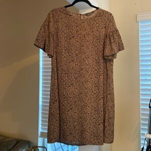 Animal Print Flutter Sleeve Dress